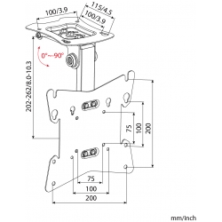 Uchwyt TV LED LCD 13-49 na Skośny Sufit Poddasze VESA 200x200